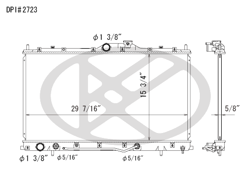 Koyo A2723 - rad Radiator Koyo A2723 - rad Radiator