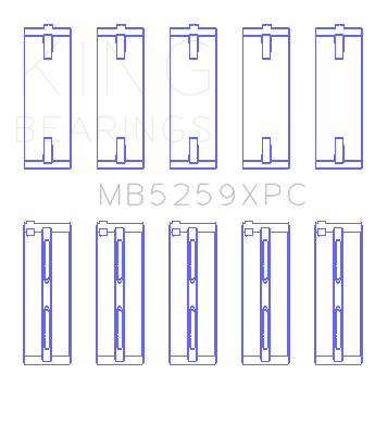 King Engine Bearings MB5259XPC.026 - King Honda A-Series/B-Series/K-Series pMaxKote Performance Main Bearing Set - Size +.026mm King Engine Bearings MB5259XPC.026 - King Honda A-Series/B-Series/K-Series pMaxKote Performance Main Bearing Set - Size +.026mm