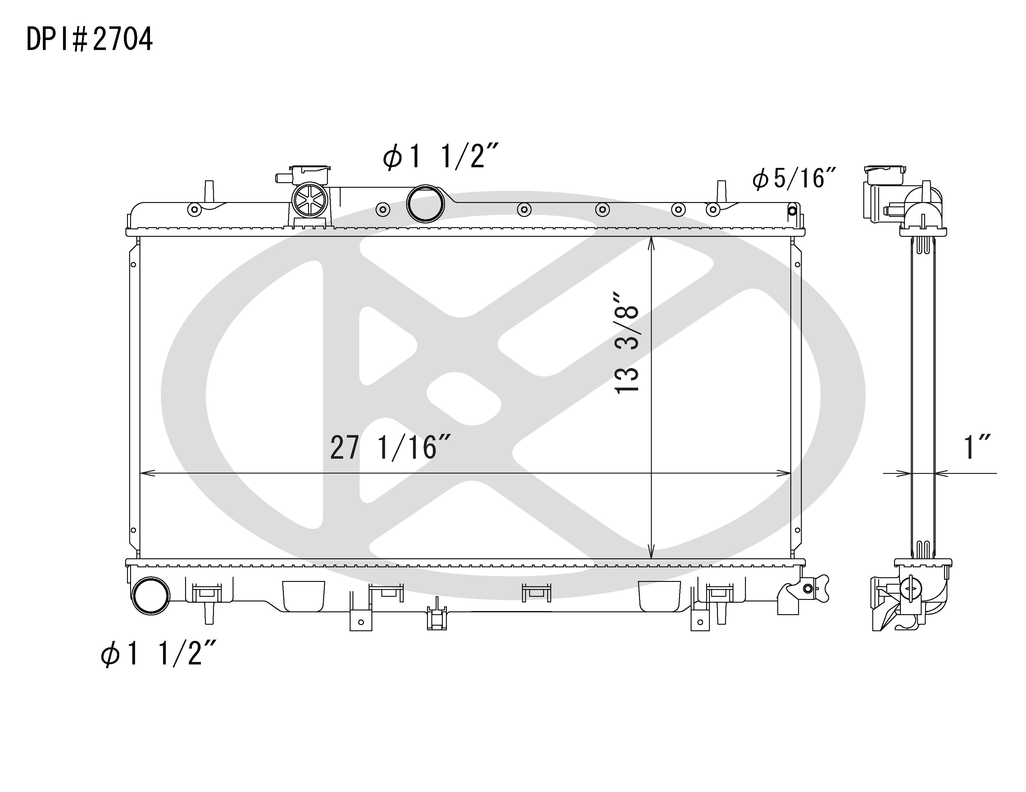 Koyo A2704 - rad Radiator Koyo A2704 - rad Radiator