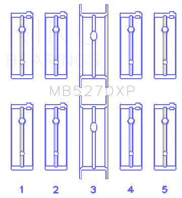 King Engine Bearings MB5270XP.026 - King 03-05 Dodge Neon SRT4 2.4L (Size .025 Oversized) Performance Main Bearing Set