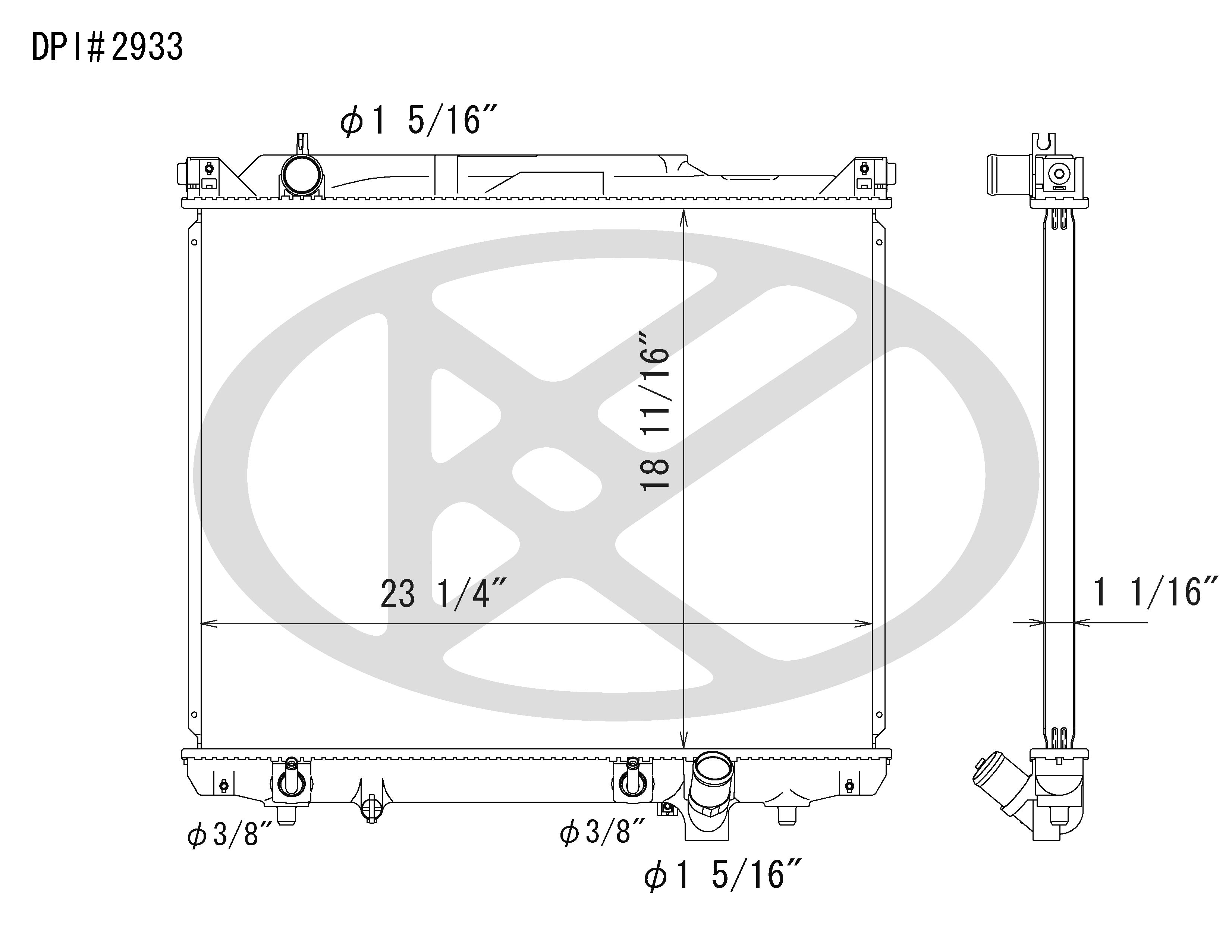 Koyo A2933 - rad Radiator Koyo A2933 - rad Radiator