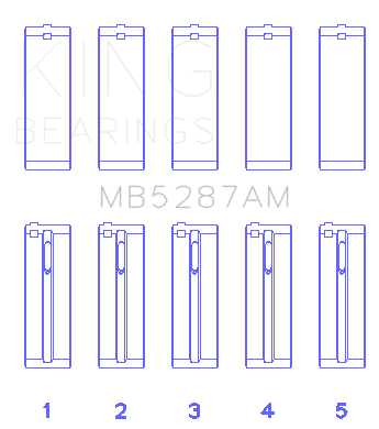 King Engine Bearings MB5287AM0.25 - King Toyota 1ZZ-FE (Size .25) Main Bearing Set