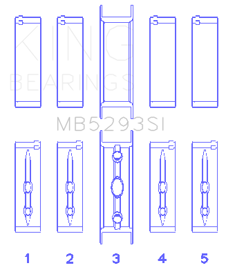 King Engine Bearings MB5293SI 010 - MAIN BEARING SET For GM VORTEC /LS-SERIES GEN III IV