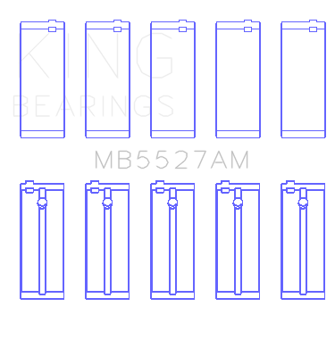 King Engine Bearings MB5527AM0.5 - King Toyota 2A/3A/4A Crankshaft Main Bearing Set