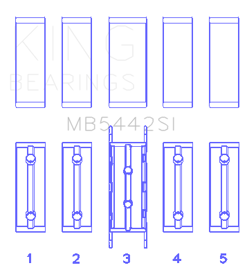 King Engine Bearings MB5442SI0.75 - King Ford/Mazda Duratec 2.0/2.3 DOHC (Size 0.75) Silicon Bi-Metal Aluminum Main Bearing Set