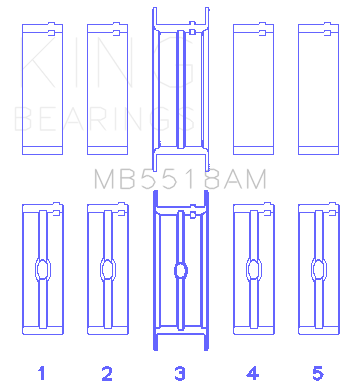 King Engine Bearings MB5518AM 010 - MAIN BEARING SET For AMC / JEEP 390, 401 King Engine Bearings MB5518AM 010 - MAIN BEARING SET For AMC / JEEP 390, 401