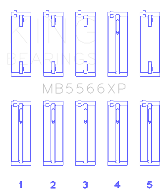 King Engine Bearings MB5566XP - King Audi A4 1.8L AEB Performance Main Bearing Set - Size STD King Engine Bearings MB5566XP - King Audi A4 1.8L AEB Performance Main Bearing Set - Size STD