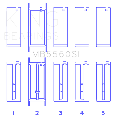 King Engine Bearings MB5560SI 010 - MAIN BEARING SET For CHRYSLER / JEEP 150 2.5L