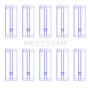 King Engine Bearings MB5559AM1.25 - Isuzu 4Zb1 (Size +0.25mm) Main Bearing Set