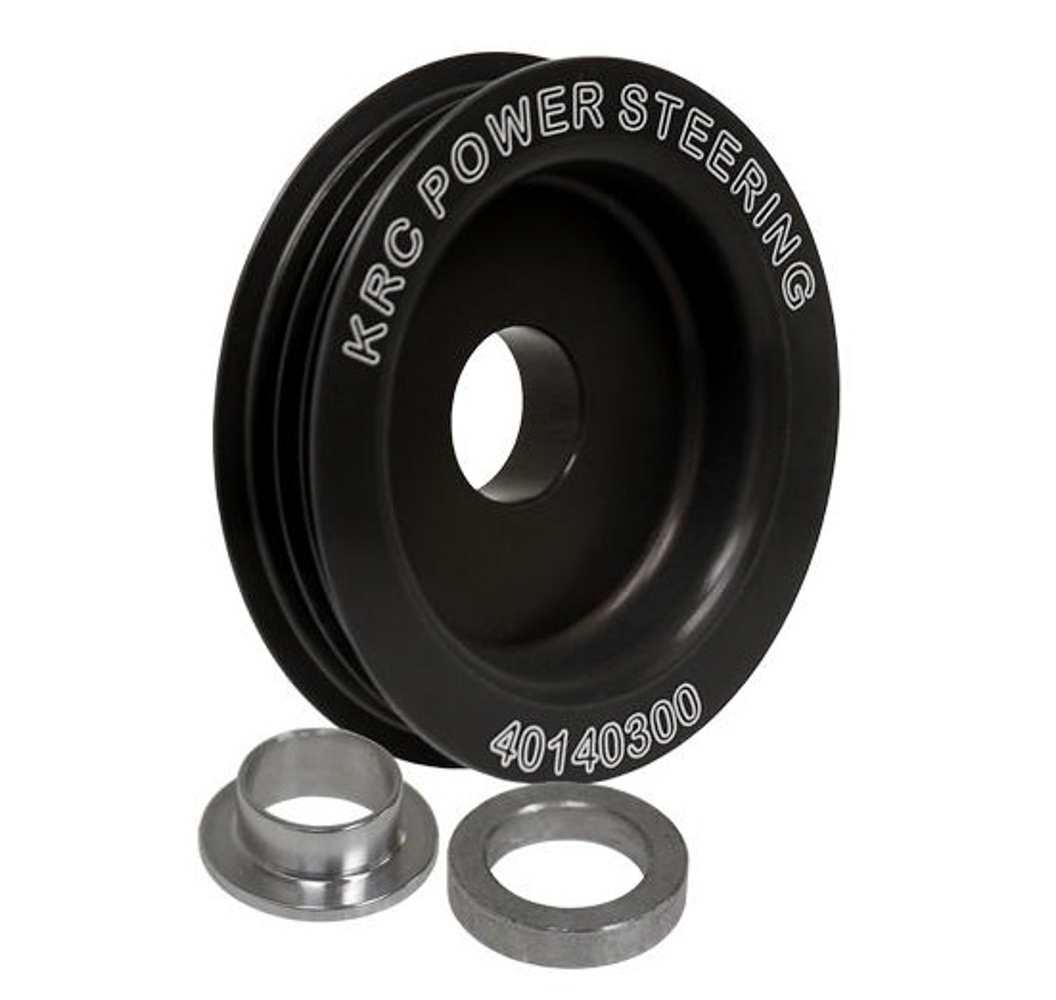 KRC Power Steering KRC 40140300 - Alternator Pulley - Serpentine - 3-Rib - 2.5 in Diameter - Aluminum - Black Anodized - Denso / Delco Alternators - Each
