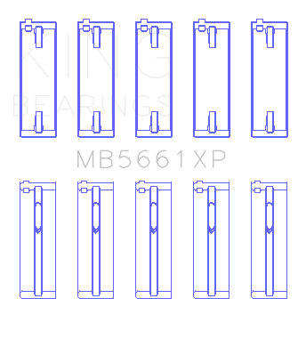 King Engine Bearings MB5661XP STDX - MAIN BEARING SET For AUDI/VW ADZ, AWT, APK, BHP, BPY, AKS