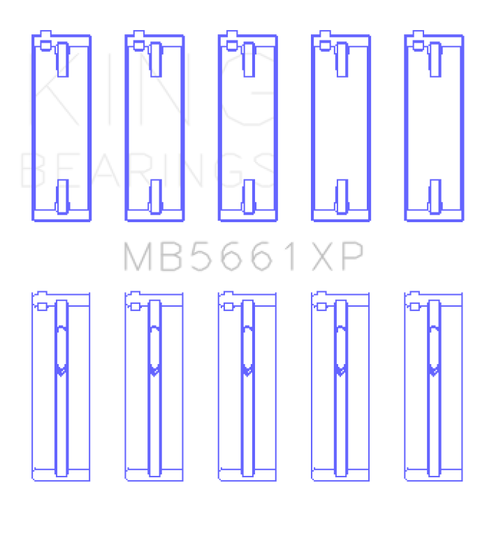King Engine Bearings MB5661XPSTDX - King Audi/VW ADZ/ AWT/ APK/ BHP/ BPY/ AKS (Size STDX) Main Bearing Set