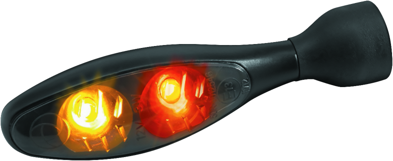 Kuryakyn 2534 - Micro 1000 Dual Fuction Smoke Lens Red/Red/Amber Satin Black