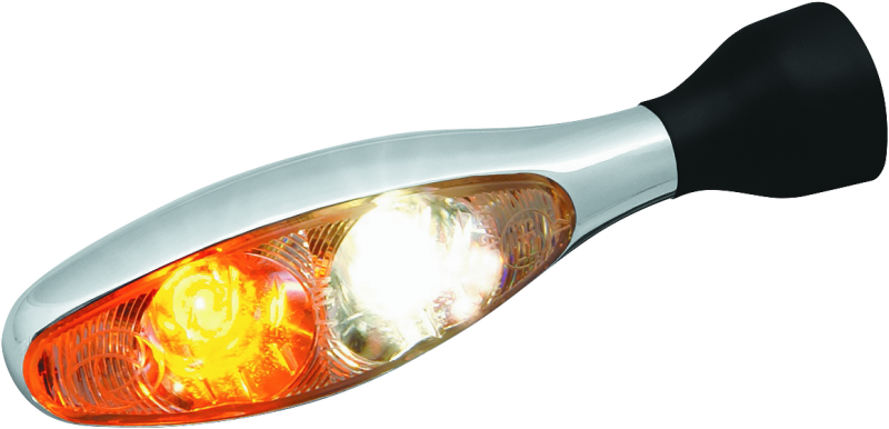 Kuryakyn 2530 - Micro 1000 Clear Lens White/Amber Chrome