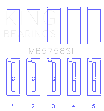 King Engine Bearings MB5758SI - King 2007 Mini Cooper Main Bearing Set - Size STD