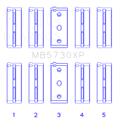 King Engine Bearings MB5730XP - King Lancia 2.0L HF - (Size STD) Performance Main Bearing Set King Engine Bearings MB5730XP - King Lancia 2.0L HF - (Size STD) Performance Main Bearing Set