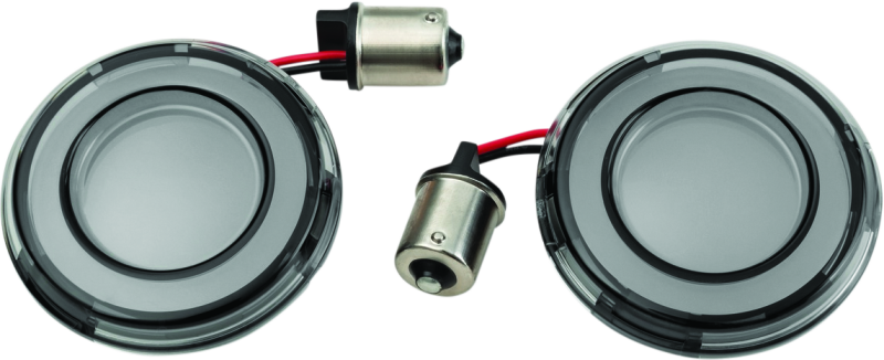 Kuryakyn 2907 - Tracer L.E.D. Front Turn Signal Insert, Red Light, Smoke Lens 1156