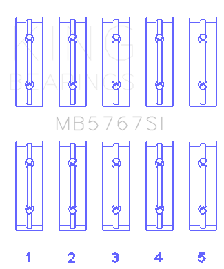 King Engine Bearings MB5767SI0.25 - Nissan Hr15/16DE (Size +0.25mm) Main Bearing Set King Engine Bearings MB5767SI0.25 - Nissan Hr15/16DE (Size +0.25mm) Main Bearing Set