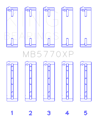 King Engine Bearings MB5770XP.026 - King Nissan VK45DD/E/ VK50VE/ Vk56DE/VD (Size 0.26) Main Bearing Set King Engine Bearings MB5770XP.026 - King Nissan VK45DD/E/ VK50VE/ Vk56DE/VD (Size 0.26) Main Bearing Set