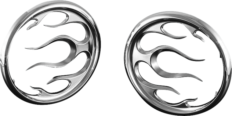 Kuryakyn 3788 - Flame Speaker Grills Chrome