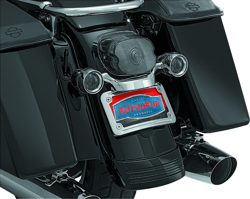 Kuryakyn 3163 - Curved License Plate Mount Chrome