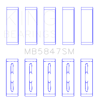 King Engine Bearings MB5847SM - MAIN BEARING SET For FORD 6.7 POWER STROKE V8 DIESEL OS +.040