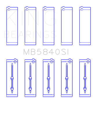 King Engine Bearings MB5840SI0.25 - Chrysler/Dodge Gen Iii Hemi 5.7/6.1/6.4 (Size +0.25mm) Main Bearing Set