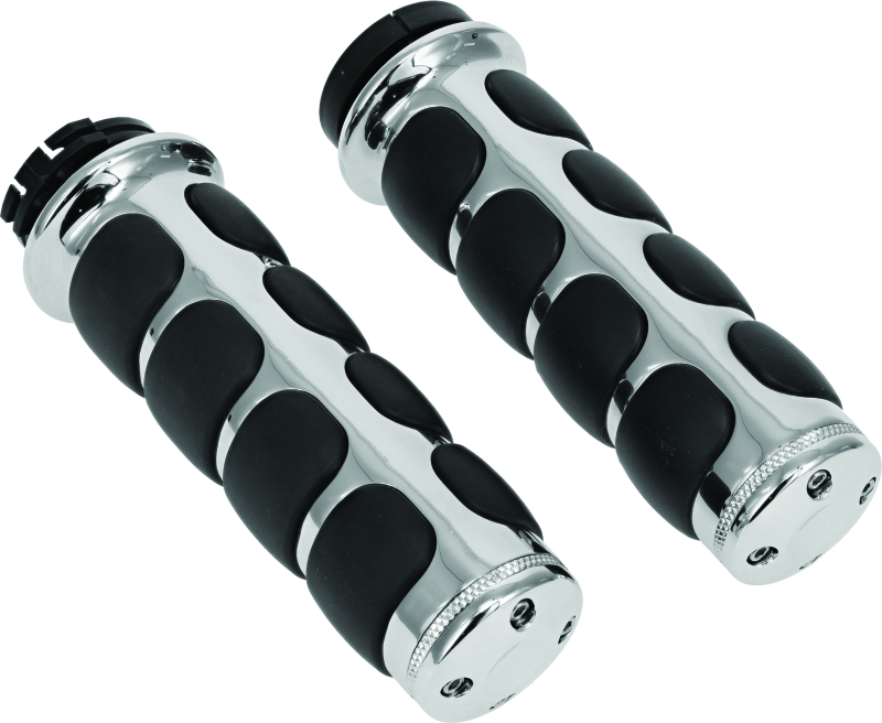 Kuryakyn 6205 - Premium ISO Grips Without Throttle Boss Dual Cable Chrome