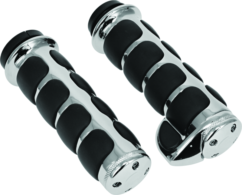 Kuryakyn 6228 - Premium ISO Grips With Throttle Boss Throttle-By-Wire Chrome