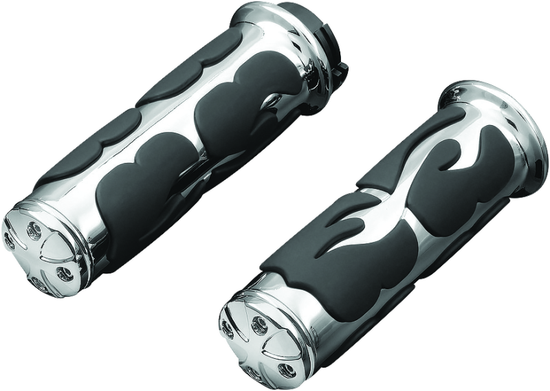 Kuryakyn 6269 - ISO Flame Grips Throttle-By-Wire Chrome