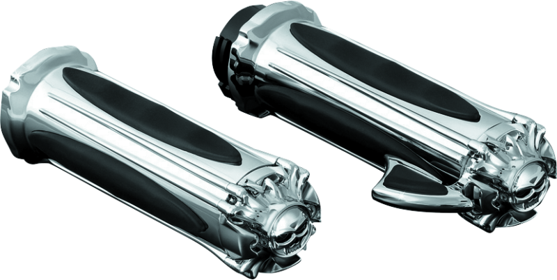 Kuryakyn 6295 - Premium Zombie Grips With Throttle Boss Dual Cable Chrome