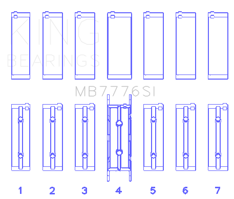 King Engine Bearings MB7776SI0.75 - King BMW N55B30A/N53B30A/N52B30A Main Bearing Set - Size +0.75mm King Engine Bearings MB7776SI0.75 - King BMW N55B30A/N53B30A/N52B30A Main Bearing Set - Size +0.75mm