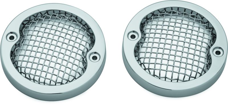 Kuryakyn 6513 - Mesh Turn Signal Bezels 3-1/4in Chrome Kuryakyn 6513 - Mesh Turn Signal Bezels 3-1/4in Chrome