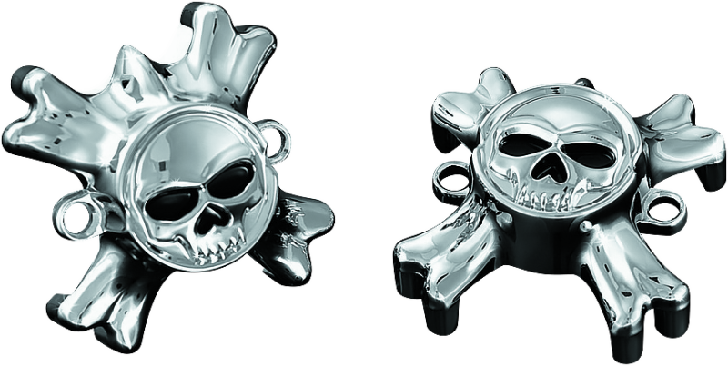 Kuryakyn 6278 - Replacement Zombie Grip Emblems With Throttle Boss Chrome