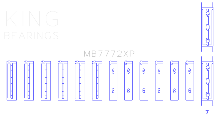 King Engine Bearings MB7772XP.026 - King Subaru EZ30/EZ30D (Size .025 Oversized) Performance Main Bearing Set