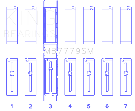 King Engine Bearings MB7779SM0.25 - King BMW B58B30A (Size 0.25 Oversized) Main Bearing Set