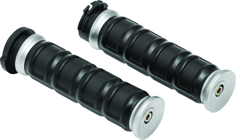 Kuryakyn 6672 - Dillinger Grips Dual Cable Silver