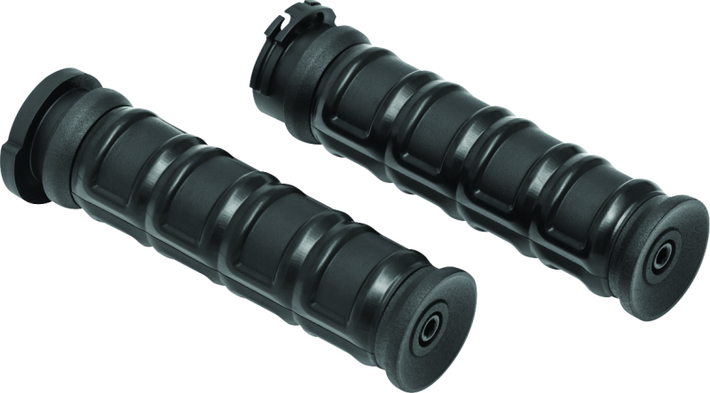 Kuryakyn 6673 - Dillinger Grips Dual Cable Satin Black