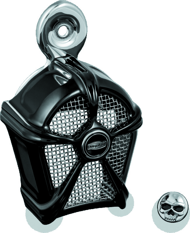 Kuryakyn 7297 - Mach 2 Horn Cover Black With Chrome Mesh Kuryakyn 7297 - Mach 2 Horn Cover Black With Chrome Mesh