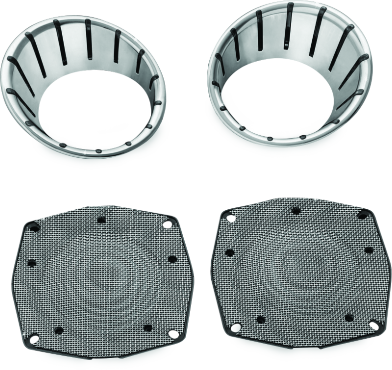 Kuryakyn 7287 - LED Speaker Bezels 96-13 Touring Models Chrome
