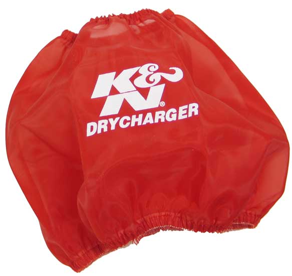 K&N RF-1048DR - Round Tapered Drycharger Air Filter Wrap Red 7.5in Base ID / 4.5in Top ID / 6in Height