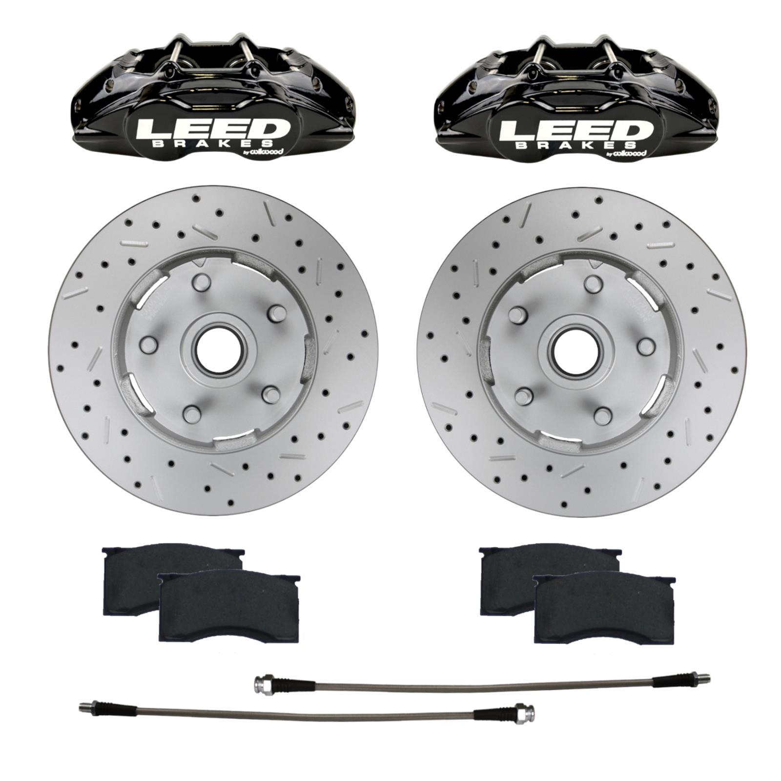 Leed Brakes BCC0005RKX - 64-67 Mustang Brake Caliper/Pad/Rotor Kit