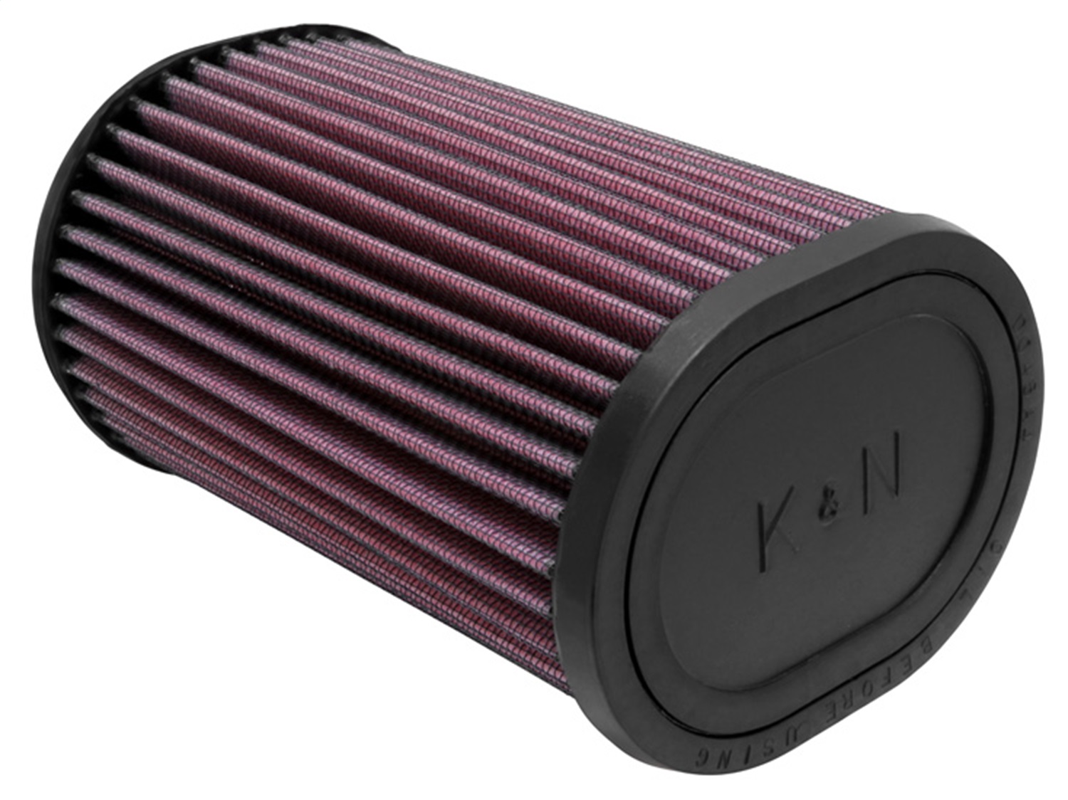 K&N RU-1390 - Filter Universal Rubber Oval Straight 4.5in OL x 3.75in OW x 7in Height 20 Degree Angle
