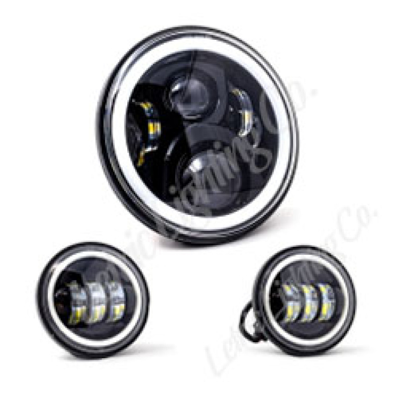 Letric Lighting LLC-ILHK-7BH - 7in Led Black Full-Halo Indian Letric Lighting LLC-ILHK-7BH - 7in Led Black Full-Halo Indian