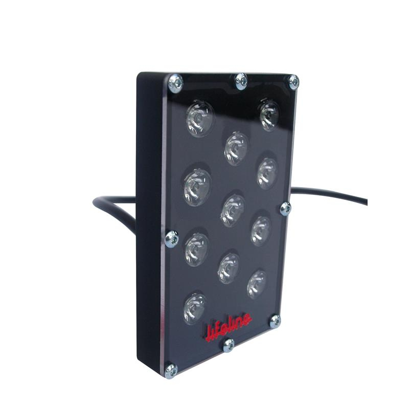 Lifeline USA 421-100-011 - LED Accessory Rain Light - 3.94 x 2.44 in Rectangle - Red LED - Aluminum - Black Anodized - Each