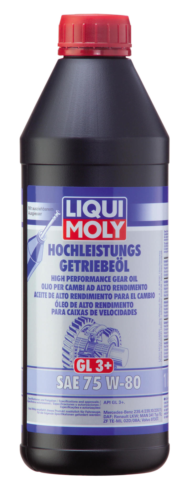 Liqui Moly 22080 - 1L High Performance Gear Oil (GL3+) SAE 75W80 Liqui Moly 22080 - 1L High Performance Gear Oil (GL3+) SAE 75W80