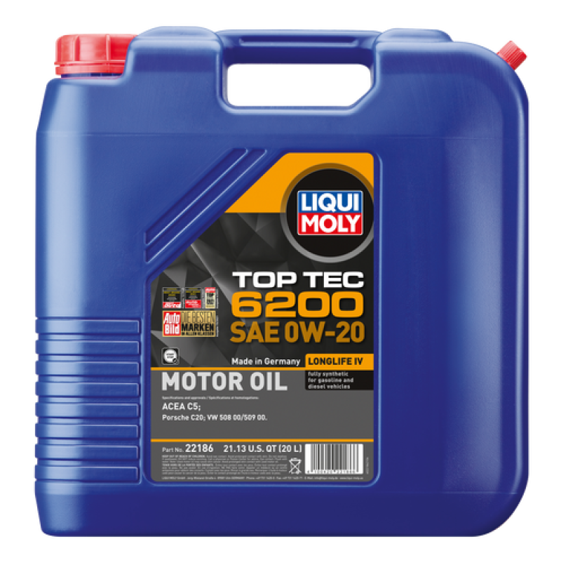 Liqui Moly 22186 - 20L Top Tec 6200 Motor Oil SAE 0W20
