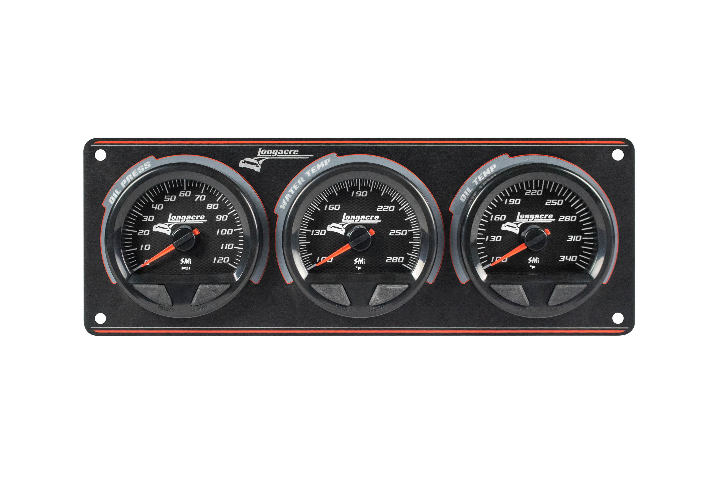 Longacre 52-44561 - Waterproof SMI 3 Gauge Panel OP/WT/OT Longacre 52-44561 - Waterproof SMI 3 Gauge Panel OP/WT/OT