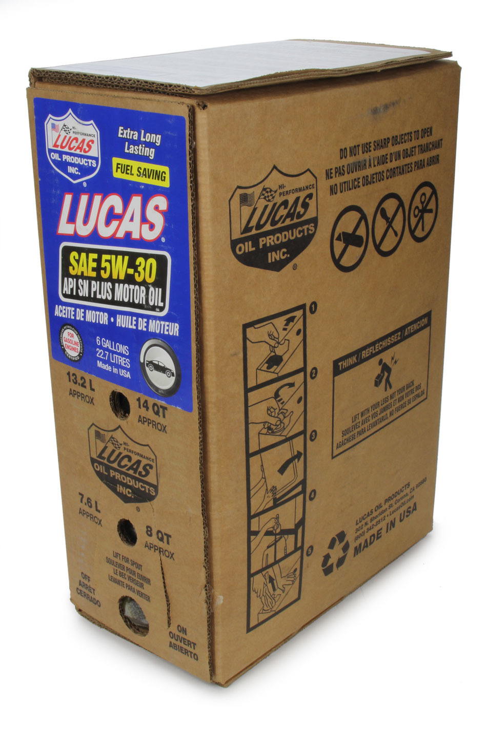 Lucas Oil Products 18010 - SAE 5W30 Motor Oil 6 Gallon Bag In Box