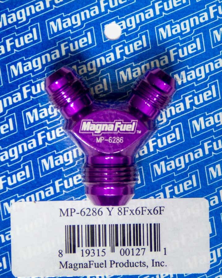 Magnafuel MP-6286 - Y-Fitting - 2 #6 Male & 1 #8